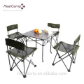 Aluminum Suitcase Folding Picnic Table chairs set with 4 Seats